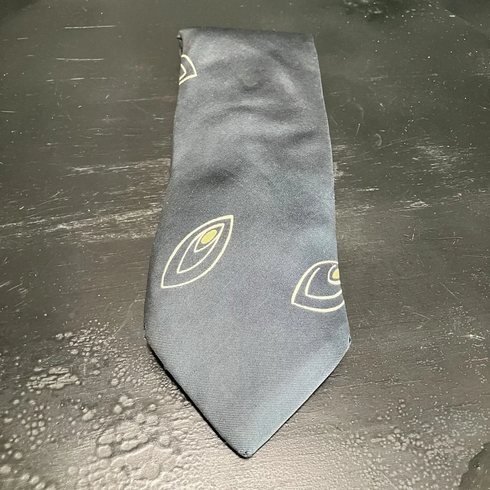 Givenchy Monsieur Silk Necktie Navy Abstract Geometric Designer Luxury Vintage